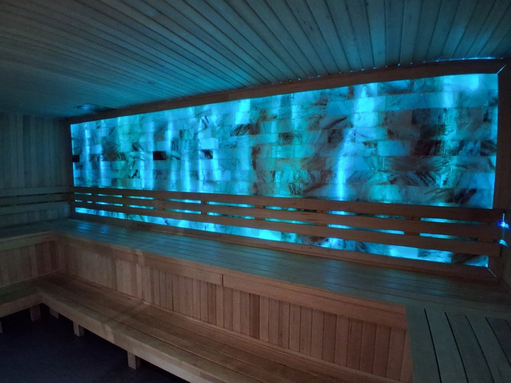 In-home sauna finished interior